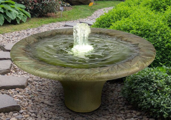 Round Enhance your garden with our exquisite leaf motif garden fountain